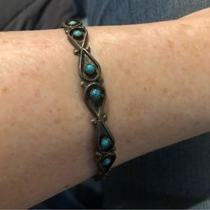 Vintage turquoise and sterling silver bracelet